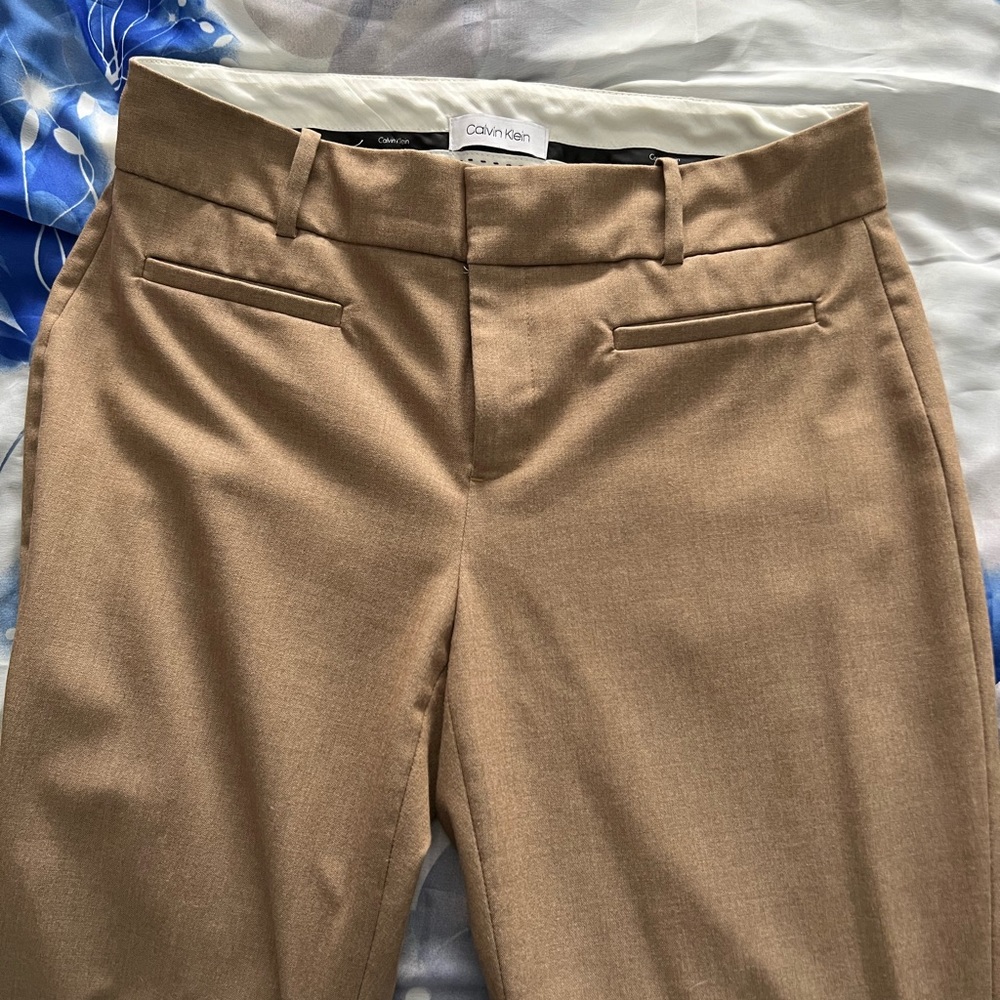 Khaki colored Calvin Klein dress pants in good condition